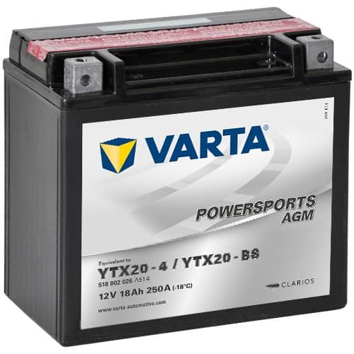 VARTA POWERSPORTS AGM 518 902 026 YTX20-BS 18AH 250A 12V L+