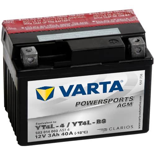 VARTA POWERSPORTS AGM 503 014 003 YT4L-BS 3AH 40A 12V R+