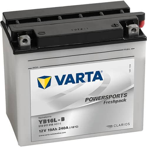 VARTA POWERSPORTS Freshpack 519 011 019 YB16L-B 19AH 240A 12V R+