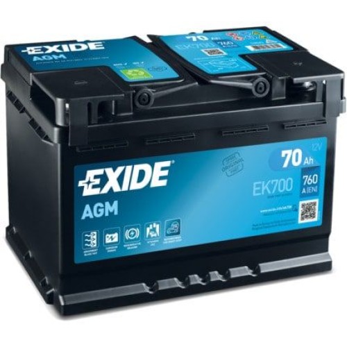 EXIDE AGM 70AH 760A R+