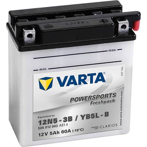 VARTA POWERSPORTS Freshpack 505 012 003 YB5L-B 12N5-3B 5AH 60A 1
