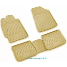 3D Гумени стелки за Audi A8(2002-2009) long base, бежови 4pcs.