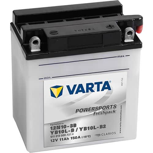 VARTA POWERSPORTS Freshpack 511 013 009 12N10-3B 11AH 150A 12V R