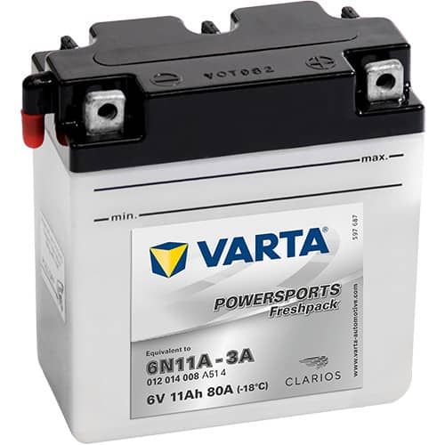 VARTA POWERSPORTS Freshpack 012 014 008 11AH 80A 6V R+