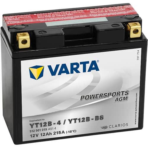 VARTA POWERSPORTS AGM 512 901 019 YT12B-BS 12AH 215A 12V L+