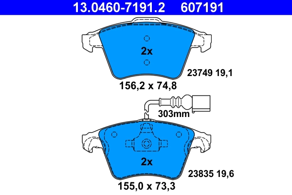 комплект спирачно феродо, дискови спирачки