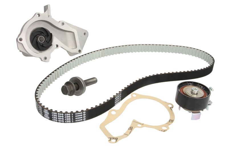 Водна помпа+ к-кт ангренажен ремък за FORD C-MAX II (DXA/CB7, DXA/CEU) 1.6 EcoBoost – BOSCH 1 987 946 905